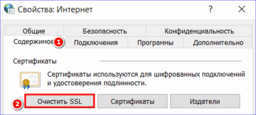 В настройках браузера включена поддержка ssl tls