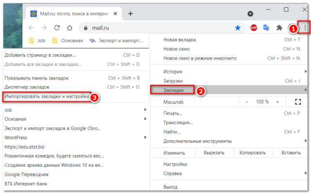 Управление закладками в google chrome