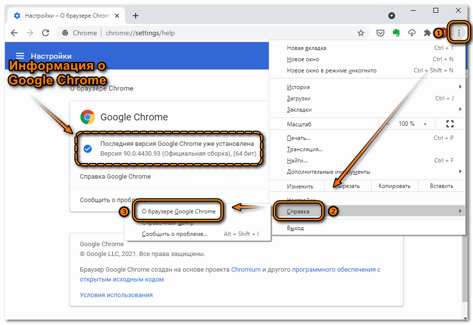 Информация о Google Chrome