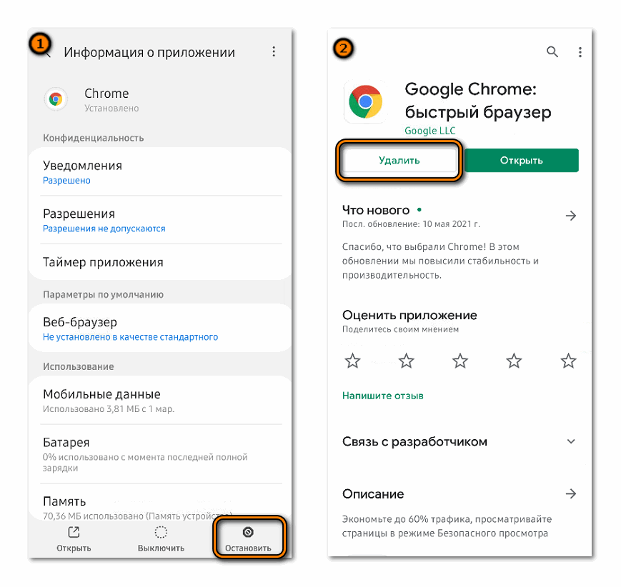 Варианты удаления Google Chrome
